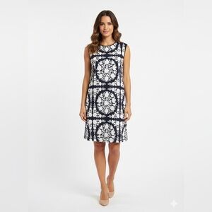 BODEN Blue Floral Print Preppy Ruffle Midi Dress Sz 8R